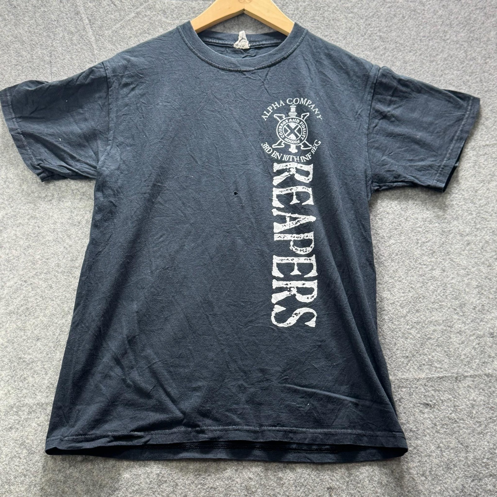 Alpha Company Military Reapers Shirt Mens M Grim Reaper Graphic Tee Distressed gallery