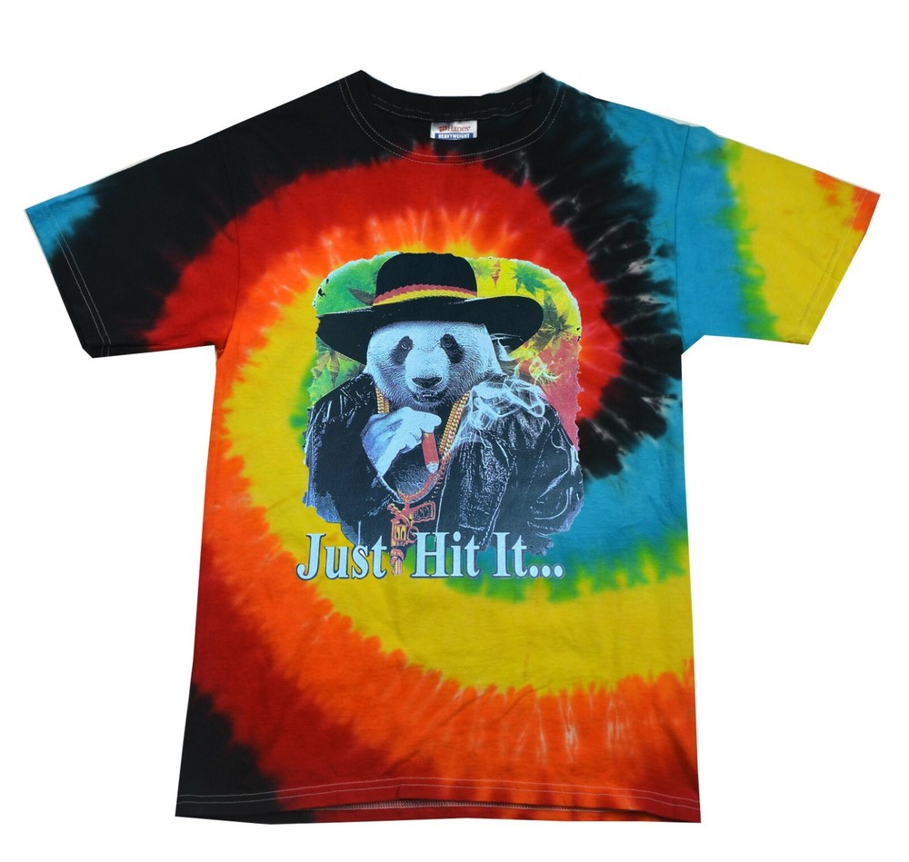 Rasta Pimp Panda Just Hit TIE DYE T-SHIRT ASSORTED COLORS S-5XL KID XS2-4-L14-16