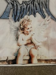 NWT Mixed Emotion Angel Dove Rhinestone Short Sleeve Graphic Print Tee Men M
