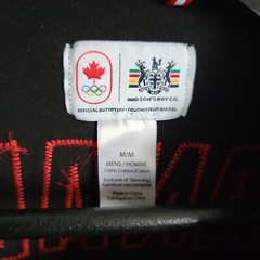 Hudson’s Bay Co. Canada Olympics Size Medum Black w/ Red Maple Leaf Short Sleeve