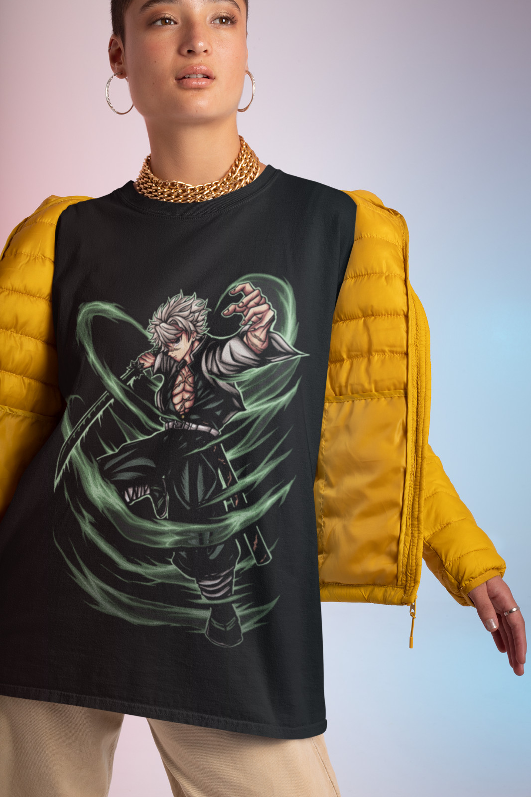 Demon Slayer Shirt Sanemi Shinazugawa Tshirt Tanjiro T-Shirt Muzan Doma Wind Tee gallery