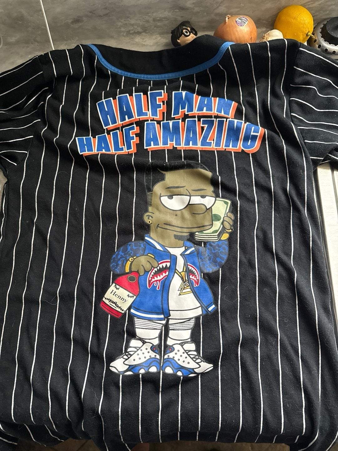 Rise As 1ne Nas Illmatic Pinstripe Baseball Jersey Size L gallery