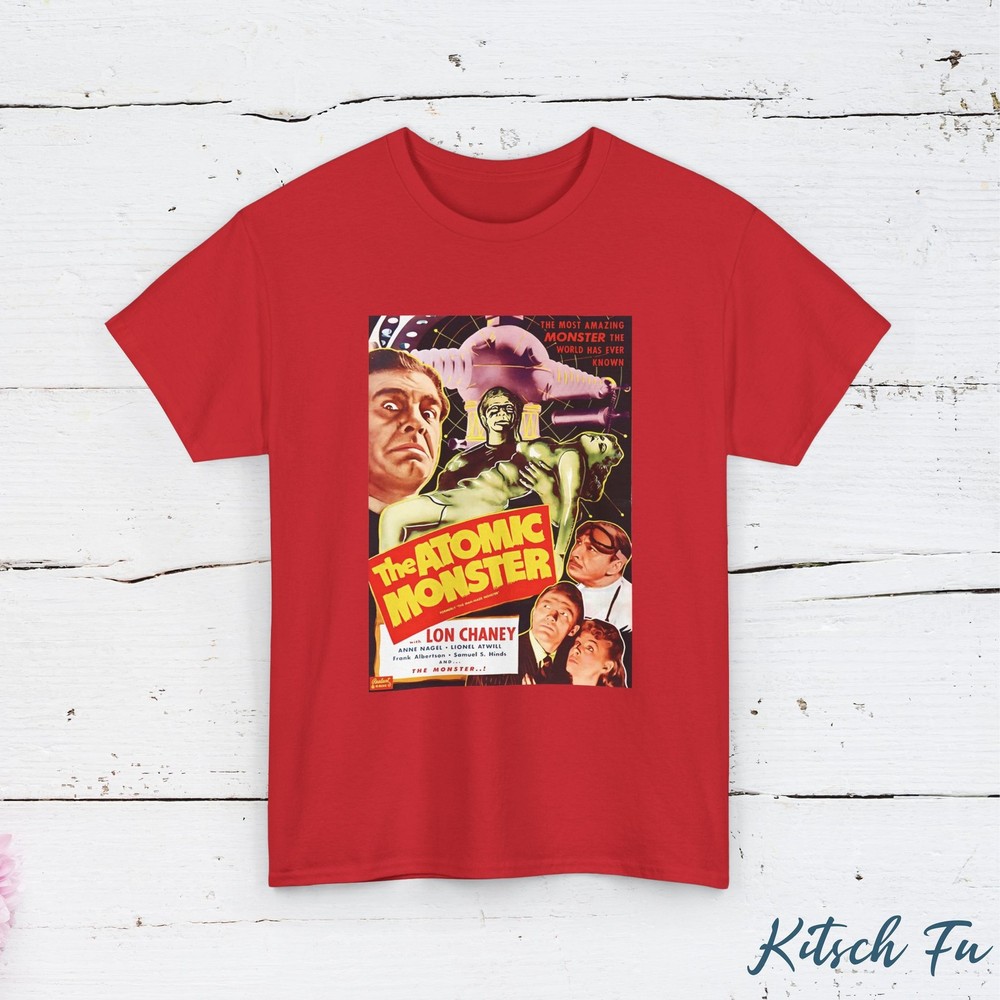The Atomic Monster T-Shirt | Retro 1950s Sci-Fi Horror Movie Poster Graphic