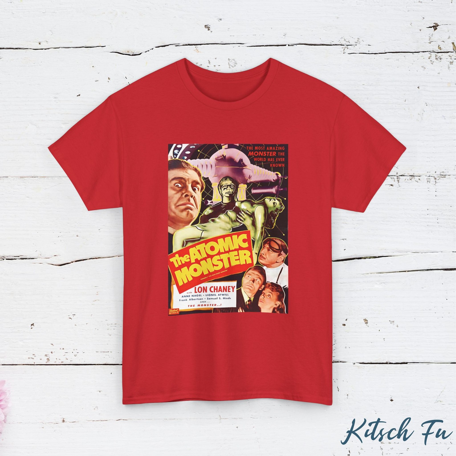 The Atomic Monster T-Shirt | Retro 1950s Sci-Fi Horror Movie Poster Graphic