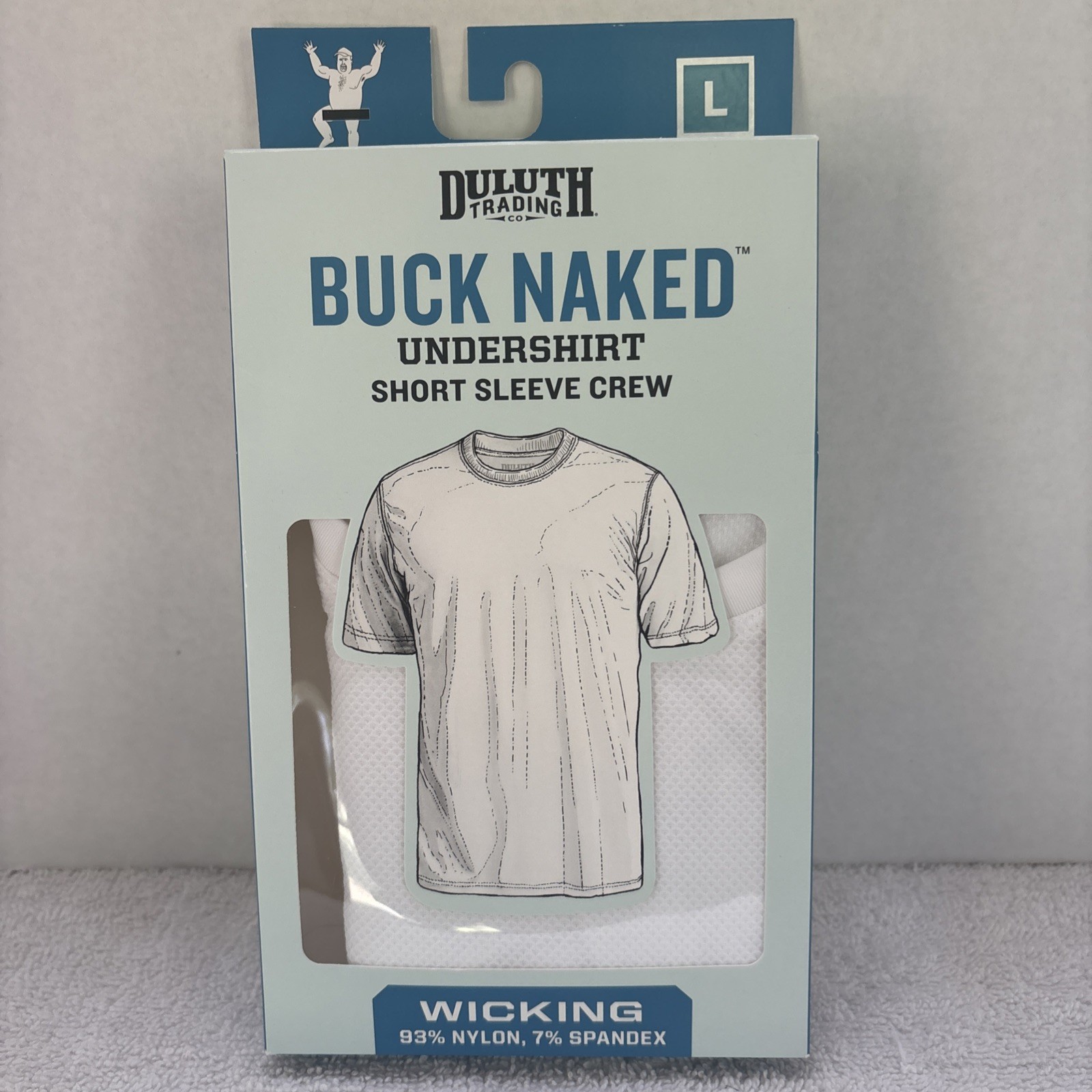 Duluth Trading Co Men’s White Go Buck Naked Performance Crew Undershirt Size L