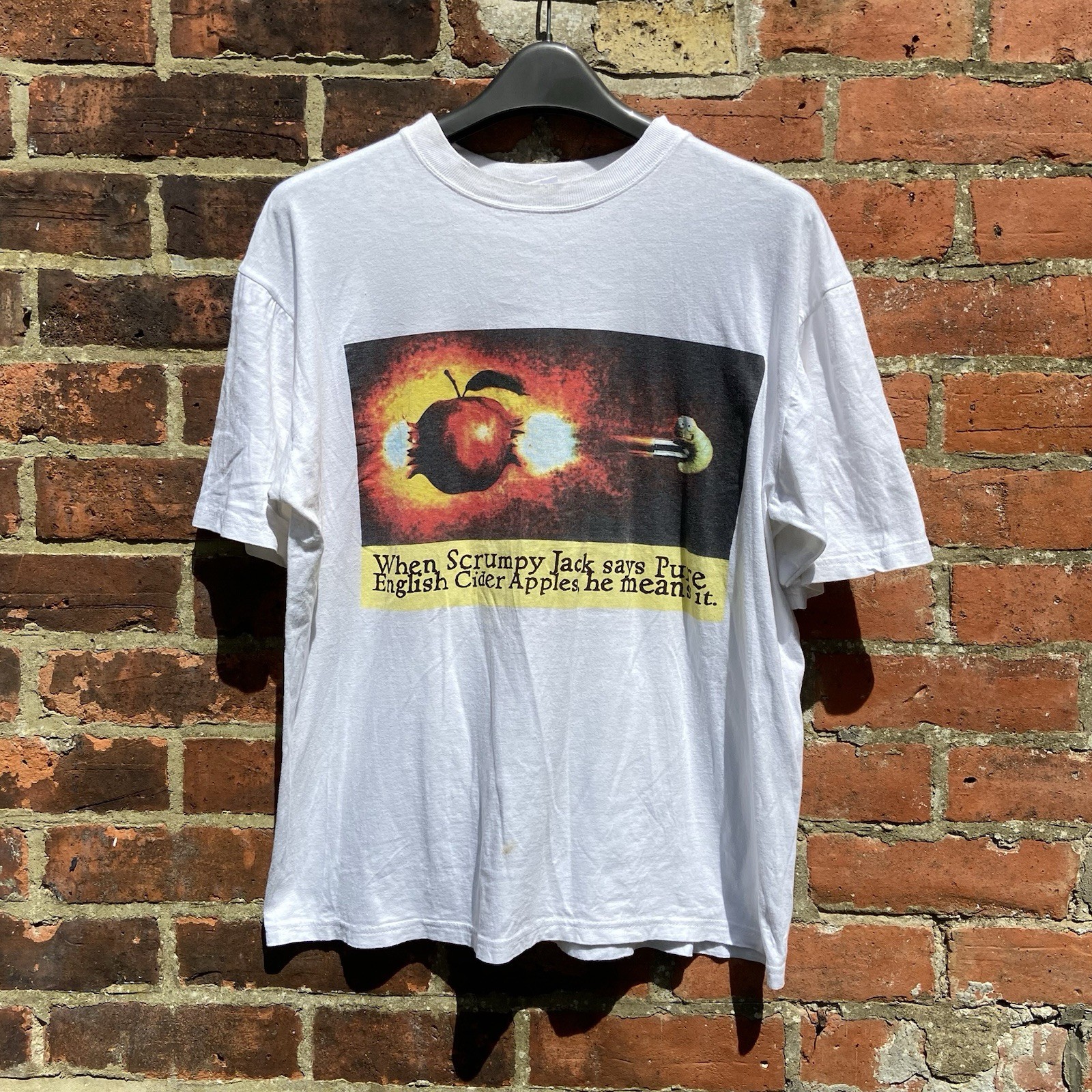Vintage Scrumpy Jack Cider T Shirt Large Shooting Maggot 90s Promo Breweriana gallery