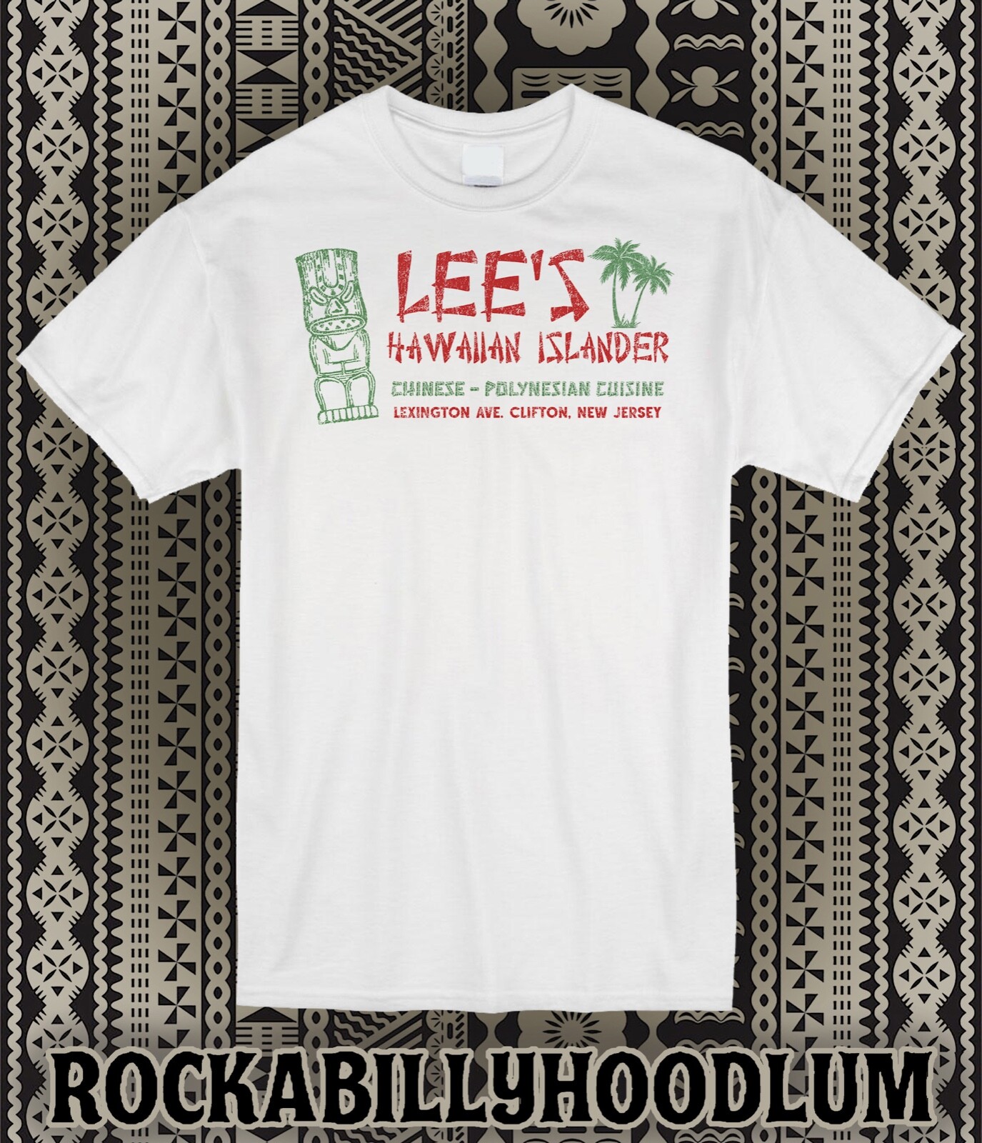 Retro Tiki Art Tee T Shirt Bar Mug Restaurant Lees Lee's Hawaiian Islander NJ gallery