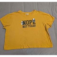 Good Vibes Panda Graphic Tee XL Yellow “Nope Not Today” Funny Shirt Casual Cute