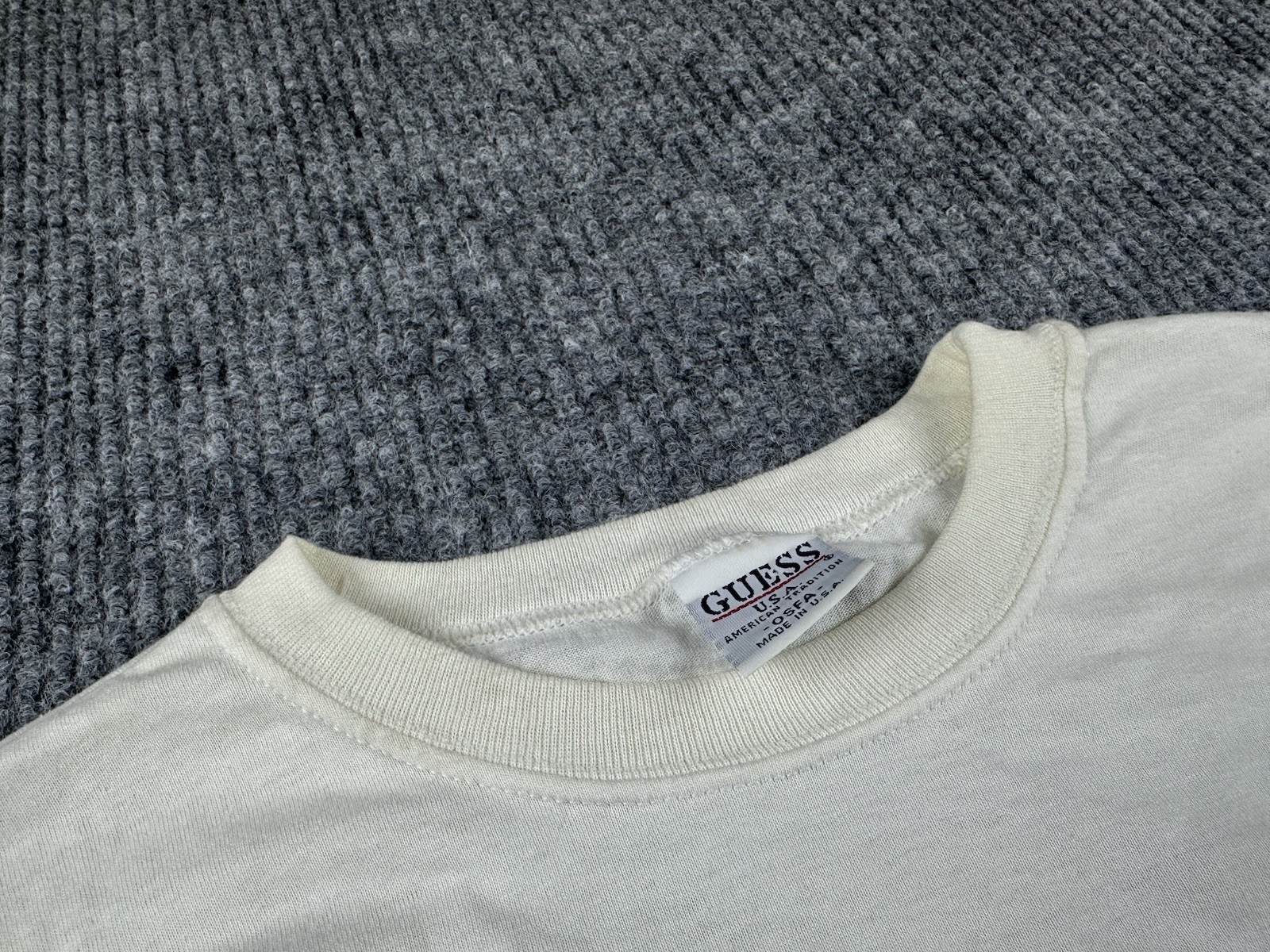 Vintage Guess Shirt OSFA (Fits Large) White Floral Colorful Made In USA 90s Y2K gallery