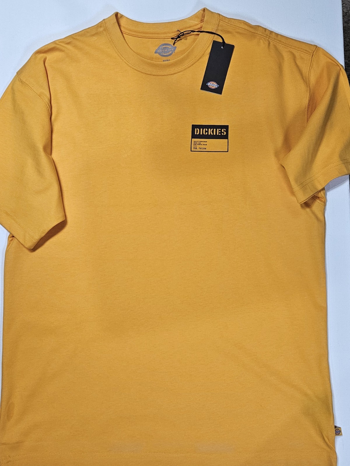 NWT Dickies Workwear Shirt Mens Medium Gold Black Blue Collar Classic Tee