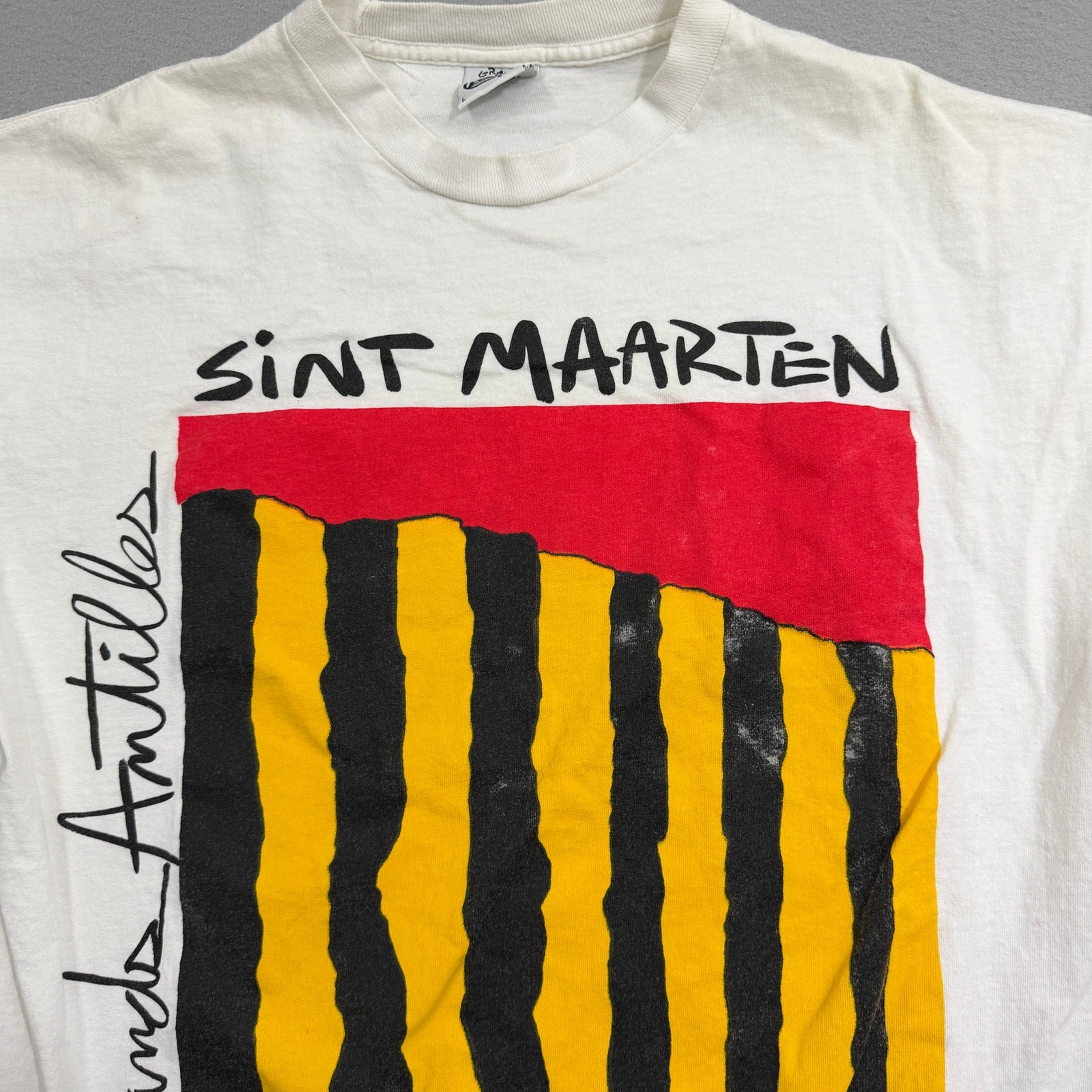 Vintage 90s Sint Maarten Art Shirt Large Netherlands Antilles Single Stitch 90s gallery