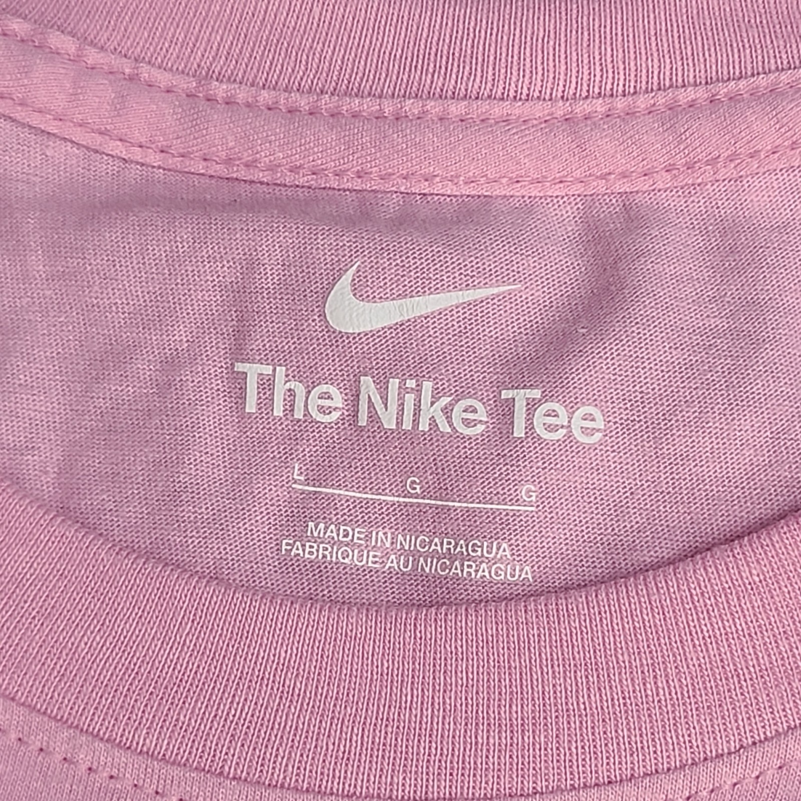 Nike Shirt Mens Large Pink White Futura Logo Sportswear Lightweight Cotton Tee gallery