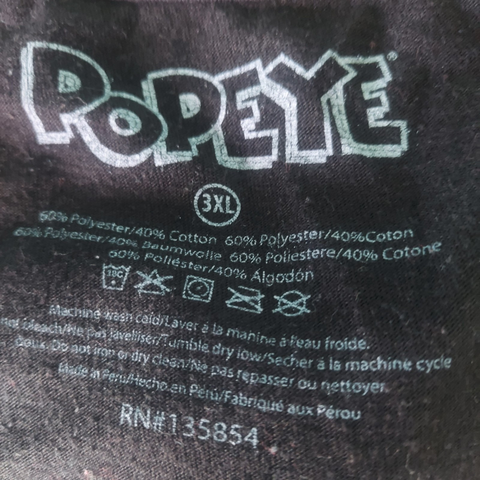 NASA Popeye Space Adult Mens Size 3XLarge Black Short Sleeve Shirt gallery
