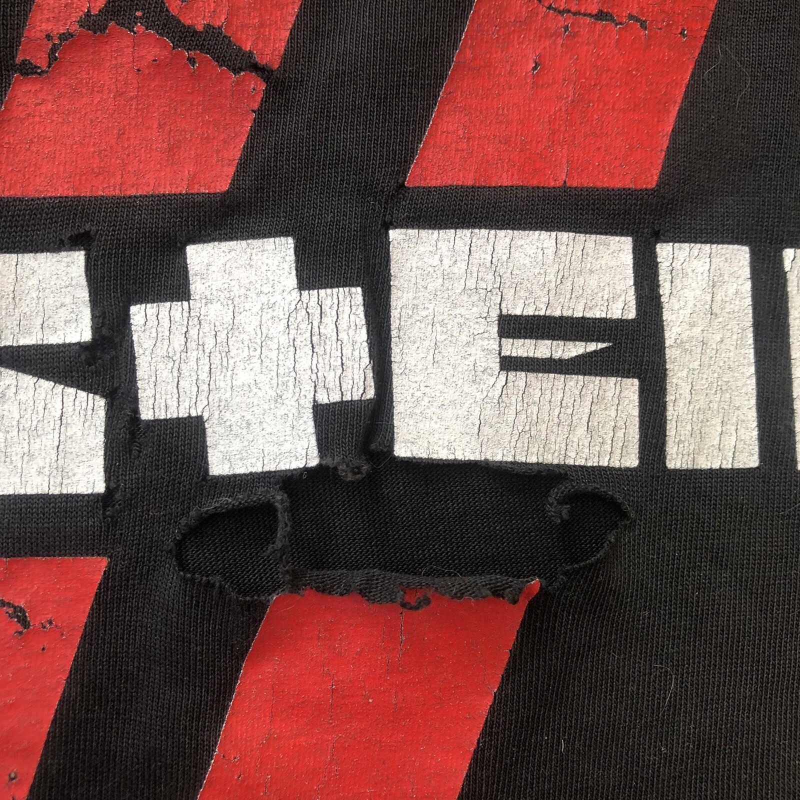 Rare Vintage 90s Y2K Rammstein Long Sleeve Tee The Roxx Thrashed Dry Rot gallery