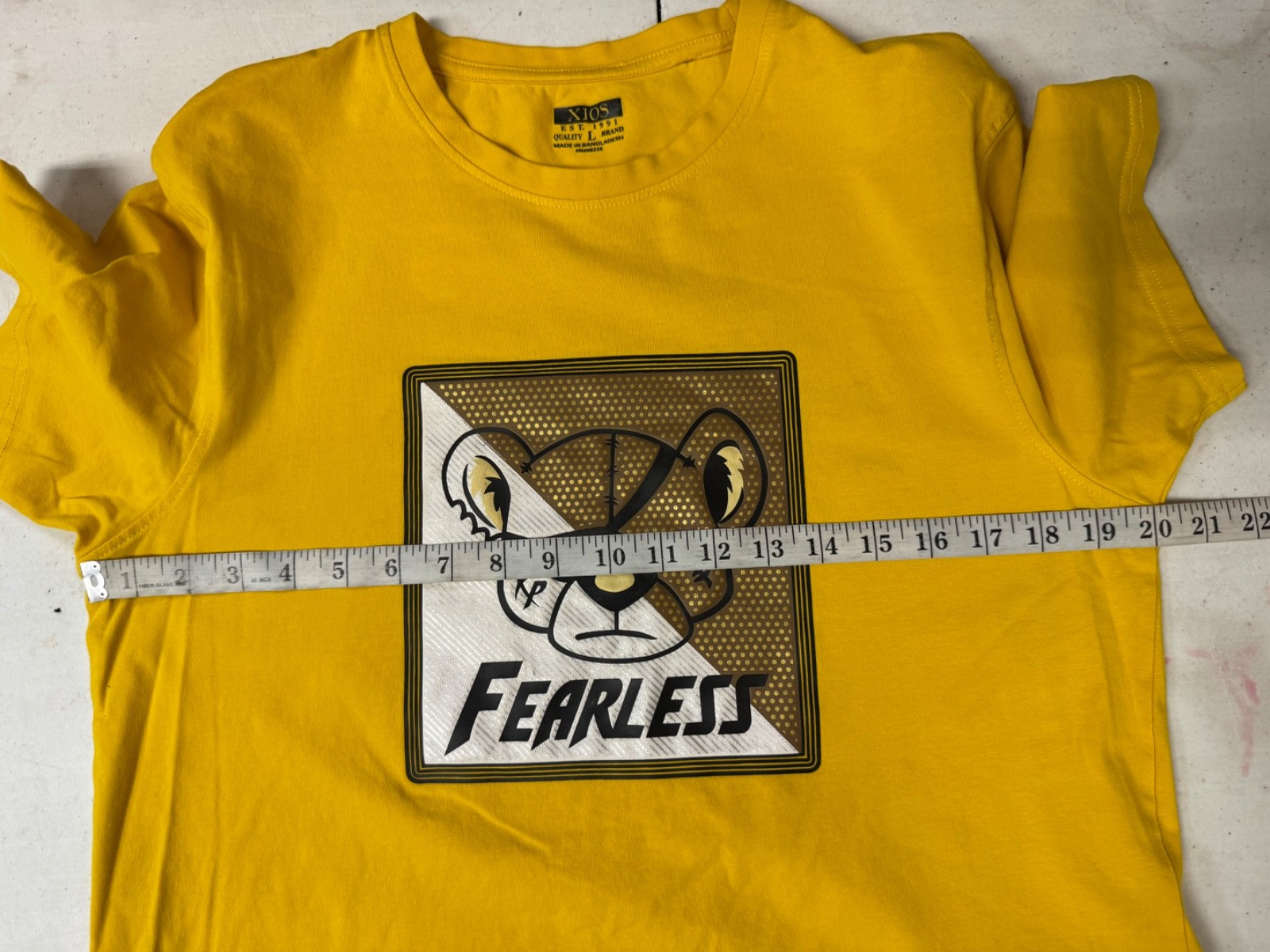 International Male Summer Men's Yellow Fearless Bear Crew-neck T-shirt size L gallery