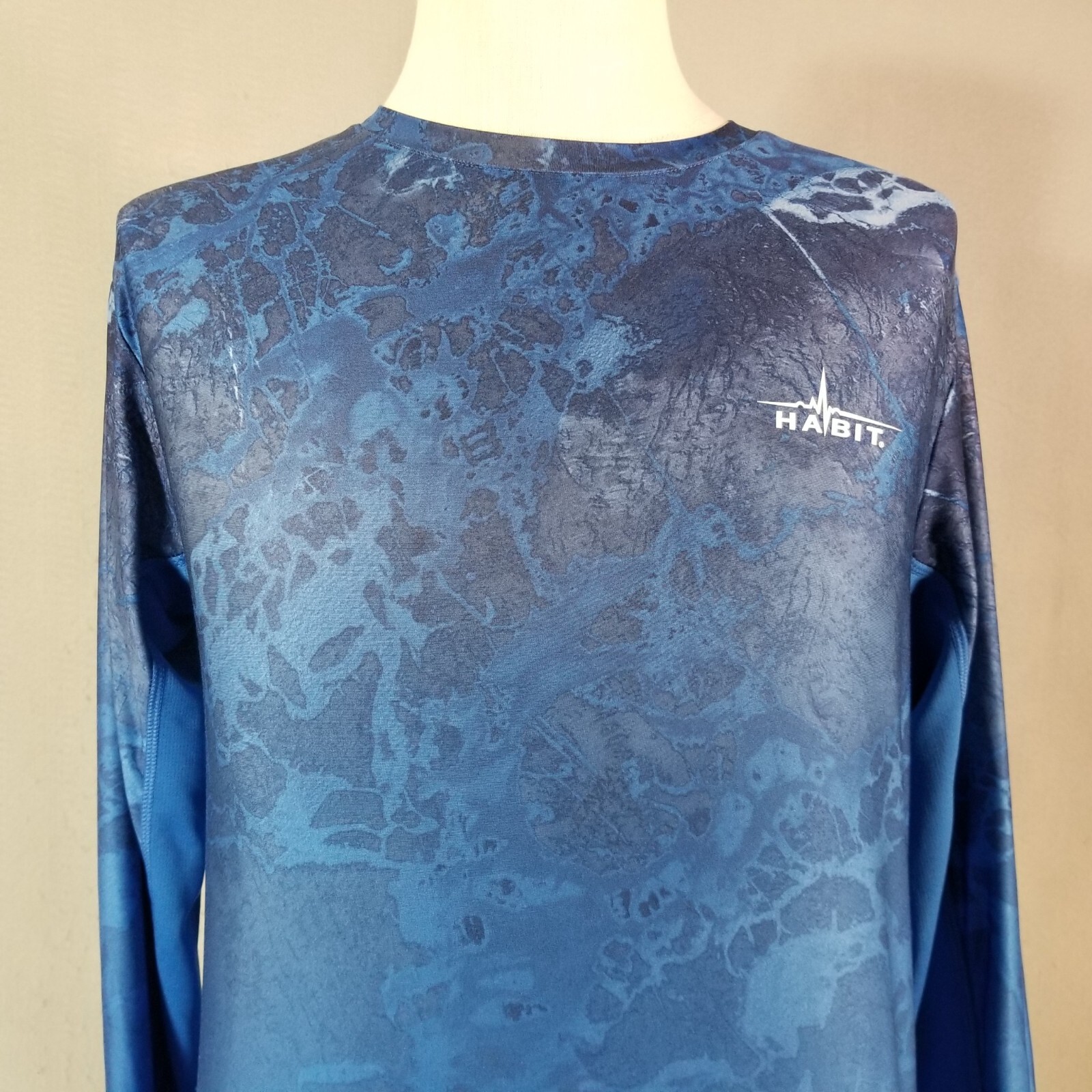 Habit shirt men's small blue long sleeve UV outdoor Dri-Fit fishing flawed gallery