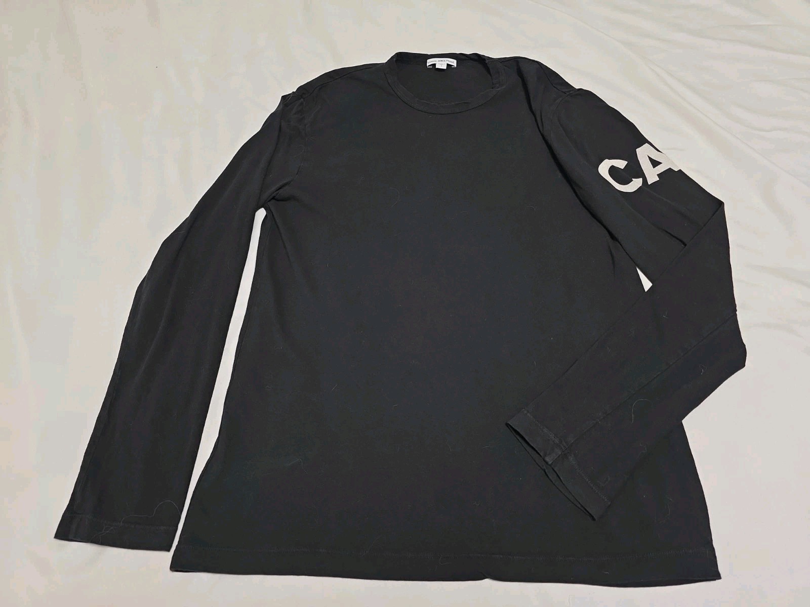 JAMES PERSE Standard Black CA. Republic Logo Long Sleeve Pullover Shirt SZ 1 gallery