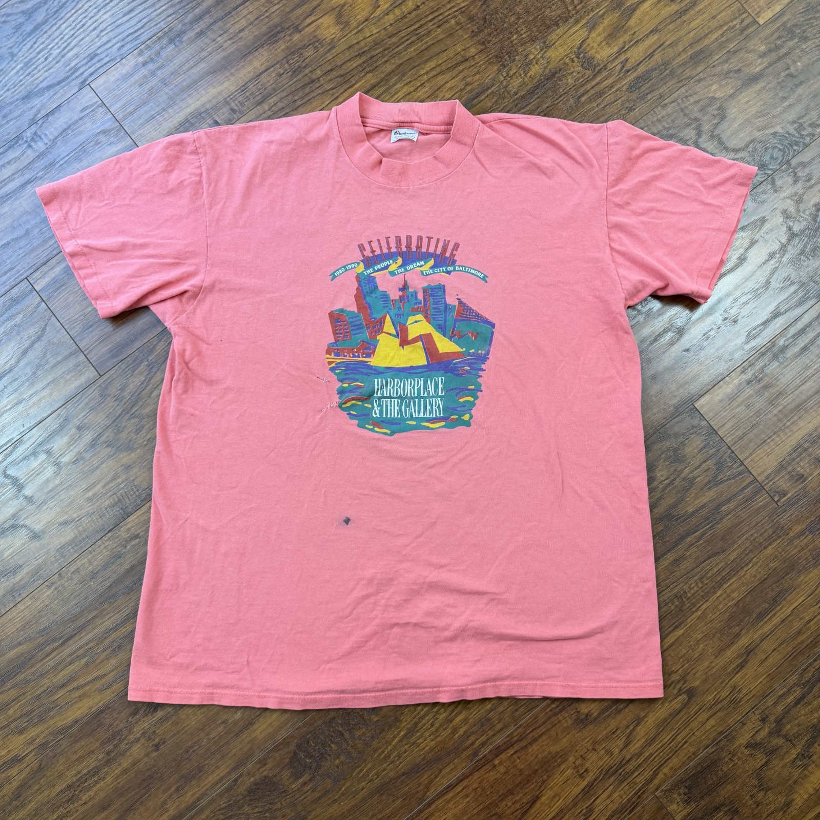 VINTAGE Baltimore Shirt Mens XL Pink Single Stitch USA Harborplace & The Gallery gallery