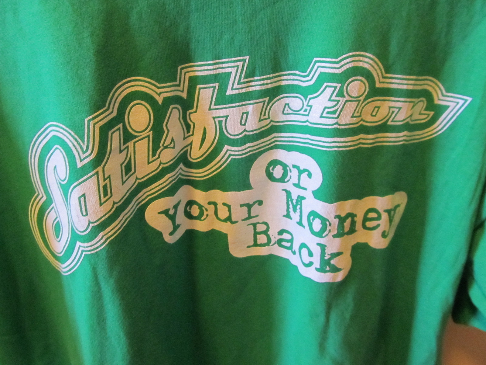 MENS T-SHIRT XL SATISFACTION OR YOUR MONEY BACK - CARBON - FREE SHIP gallery