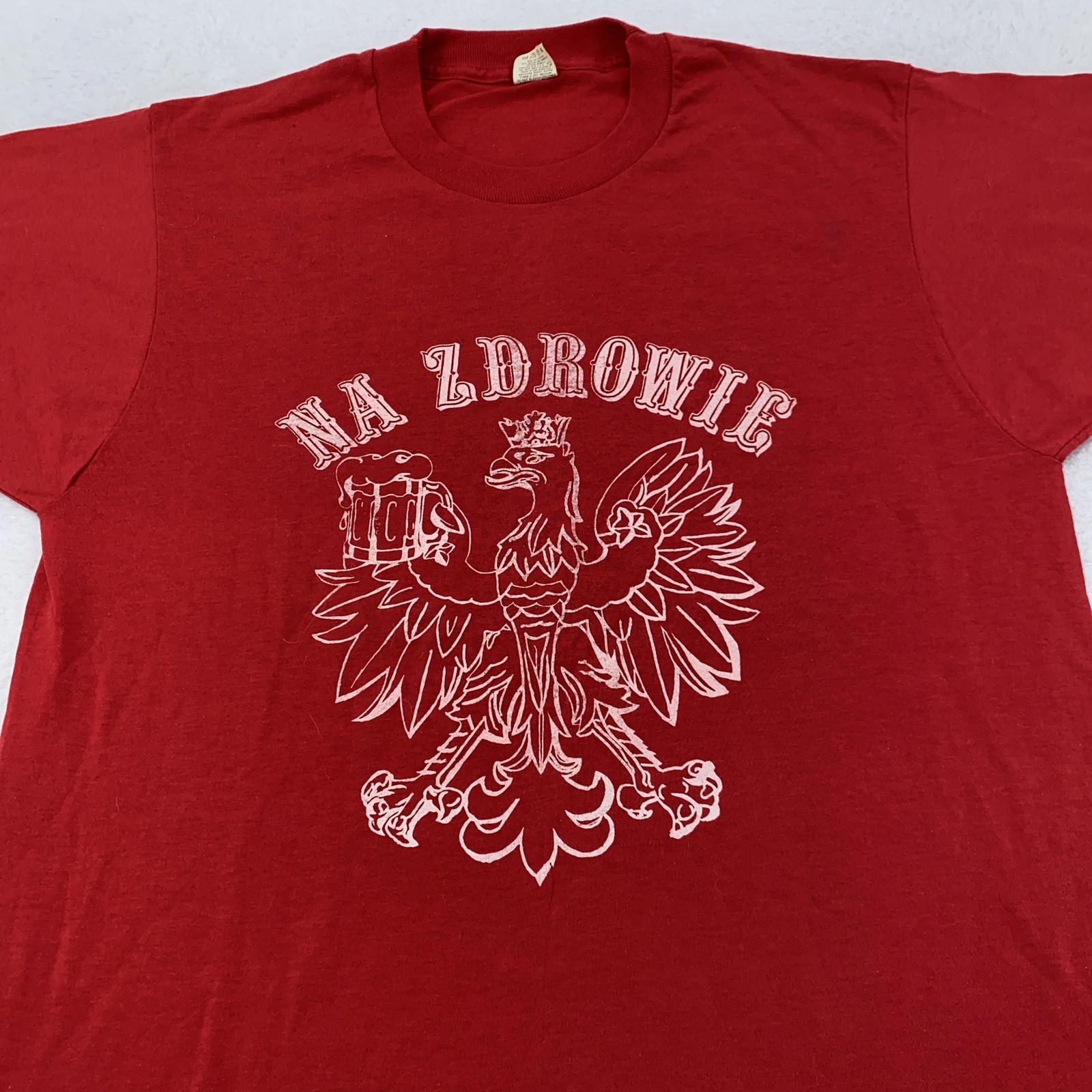 Vintage Na Zdrowie Shirt Mens Medium Polish Eagle Beer Graphic Screen Stars 80s