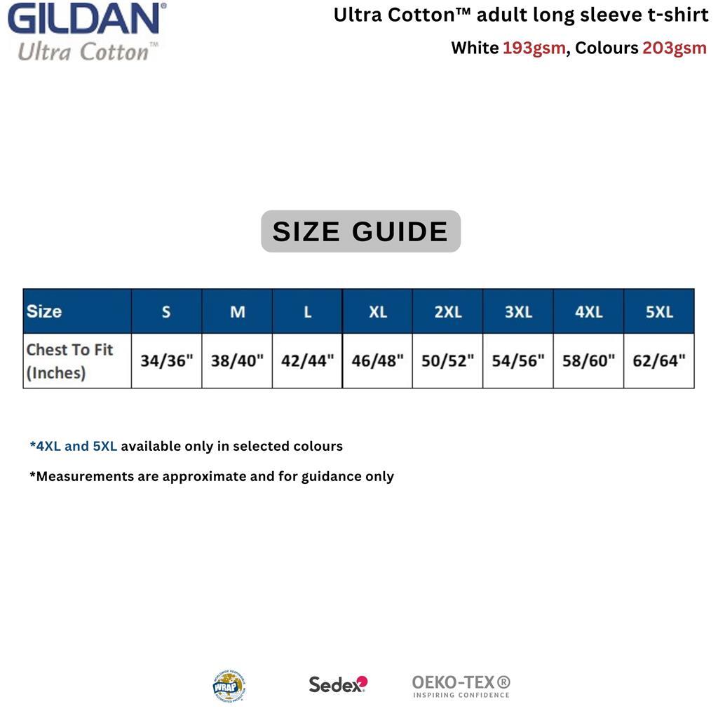 Gildan Mens Plain Long Sleeve Crew Neck Ultra Cotton T Shirts, Tops | S-2XL gallery