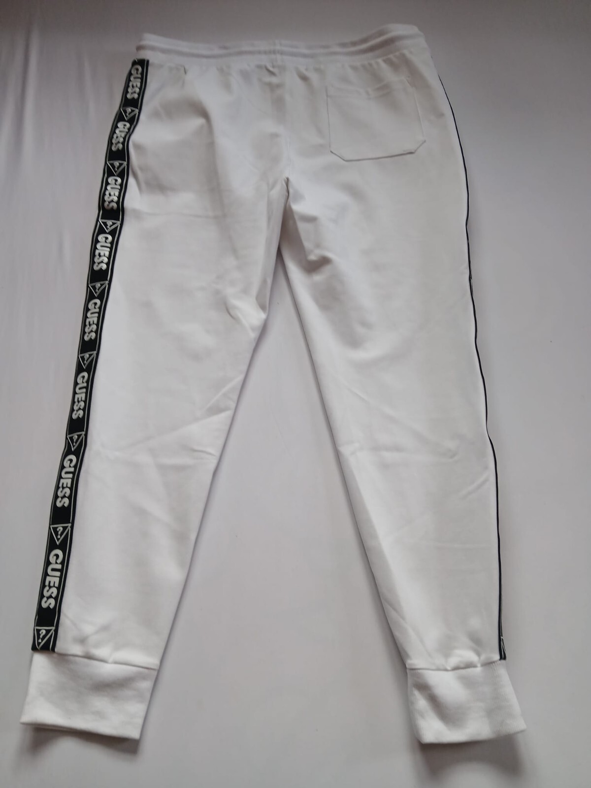 Guess Jogger Pant Men's L White Logo Tape Skinny Leg Drawstring X1YQ08R5DJ4 N127 gallery