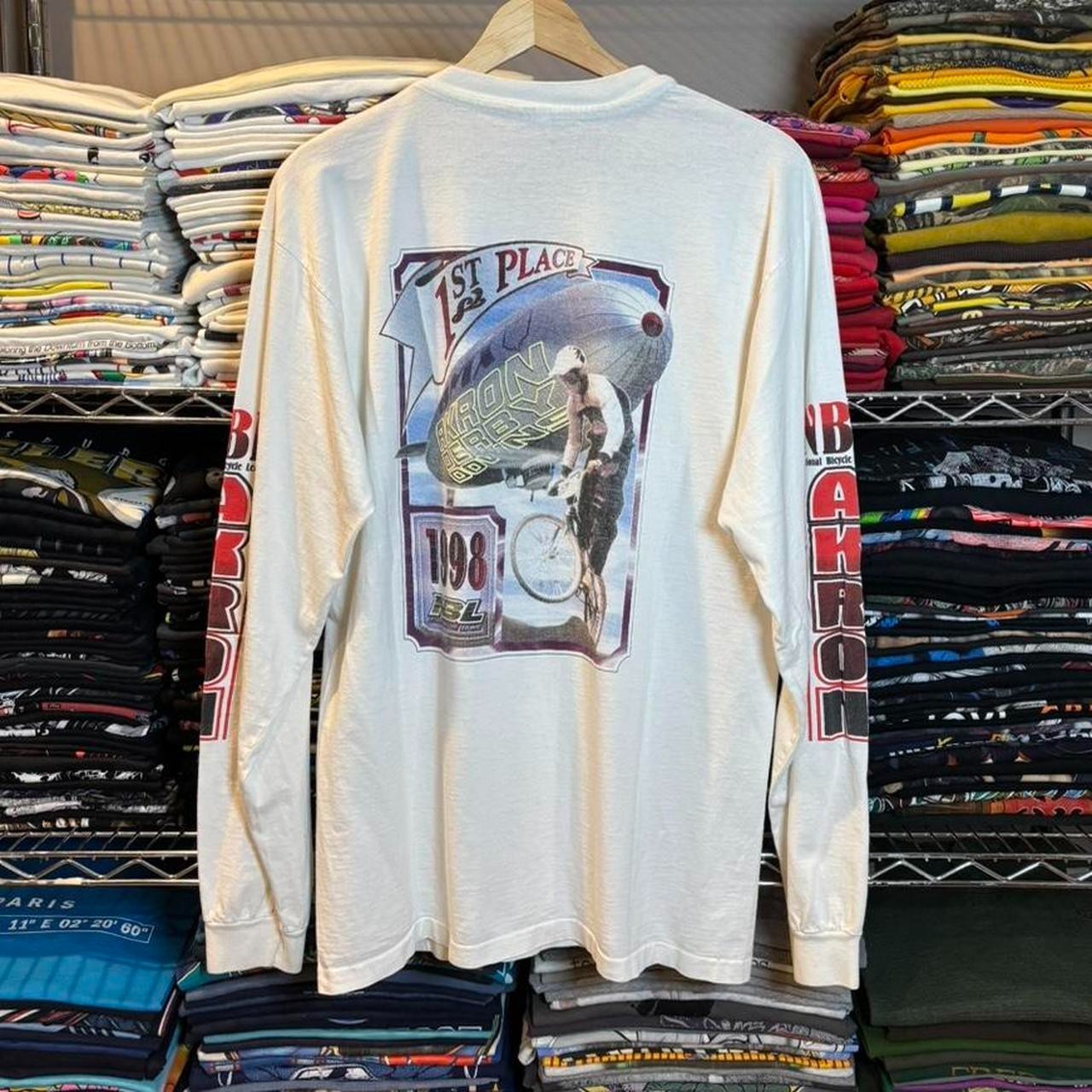 Vintage 90s 1998 Akron NBL BMX Bike League Blimp Hanger Bike History Longsleeve