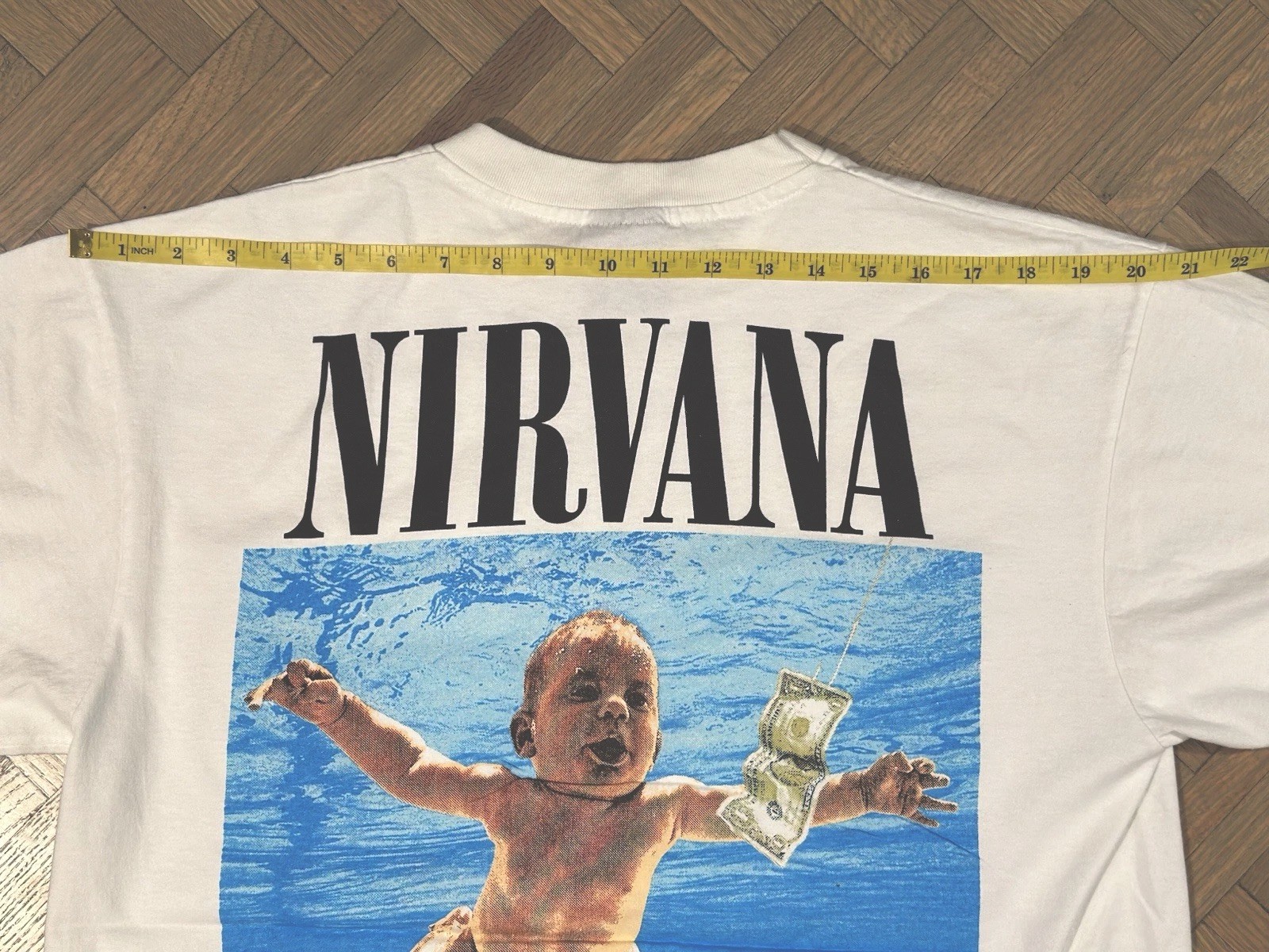 NIRVANA vintage 1993 IN UTERO TOUR t shirt RARE TURQUOISE gallery