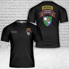 Custom Name 2nd BN 75th Rangers Airborne T-Shirt Best Gift For Dad