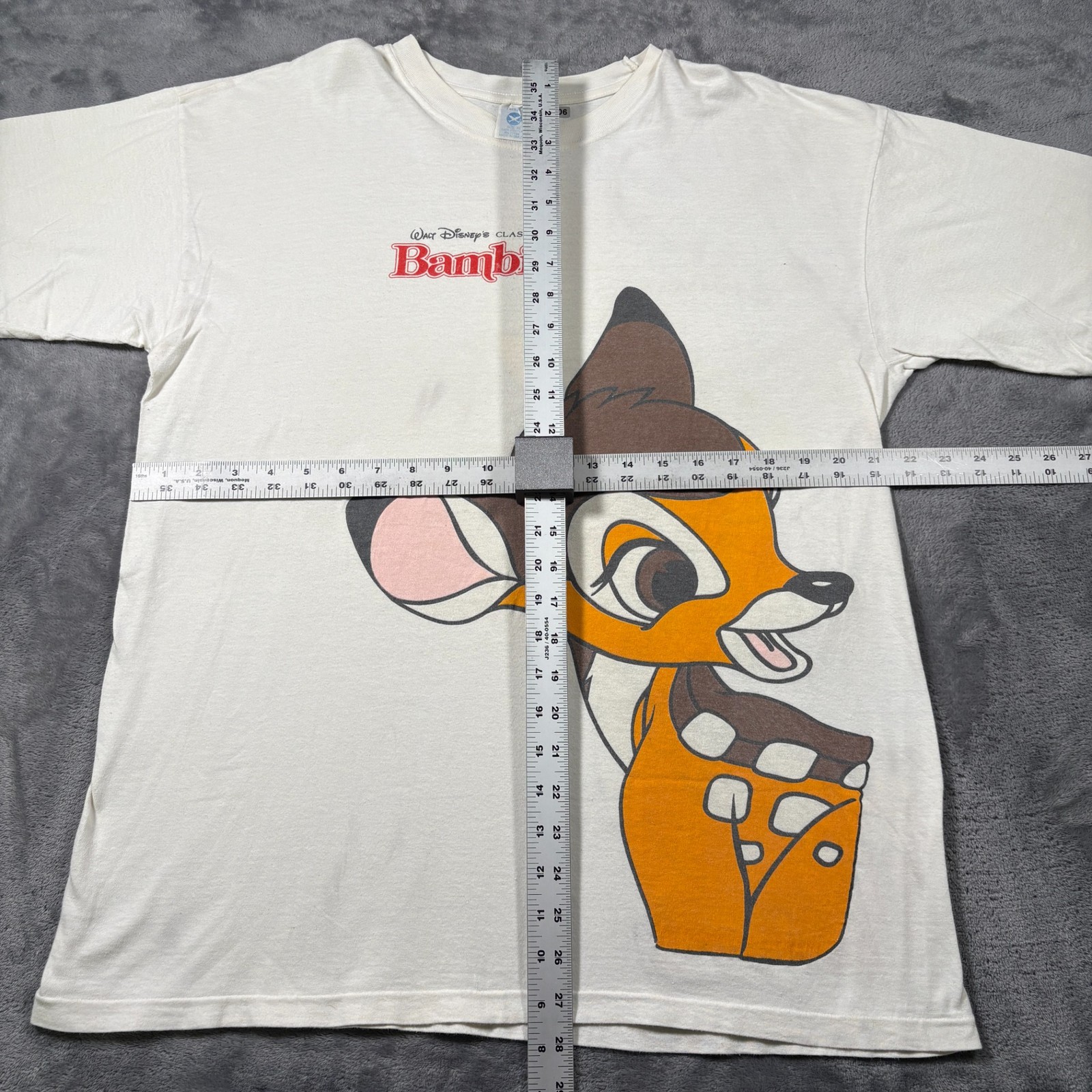 Hering T-Shirt Mens XL White Cotton Walt Disney Classic Bambi Deer Movie Promo gallery