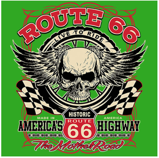 BIKER T-SHIRT-ROUTE 66-LIVE TO RIDE-AMERICA'S HIGHWAY gallery