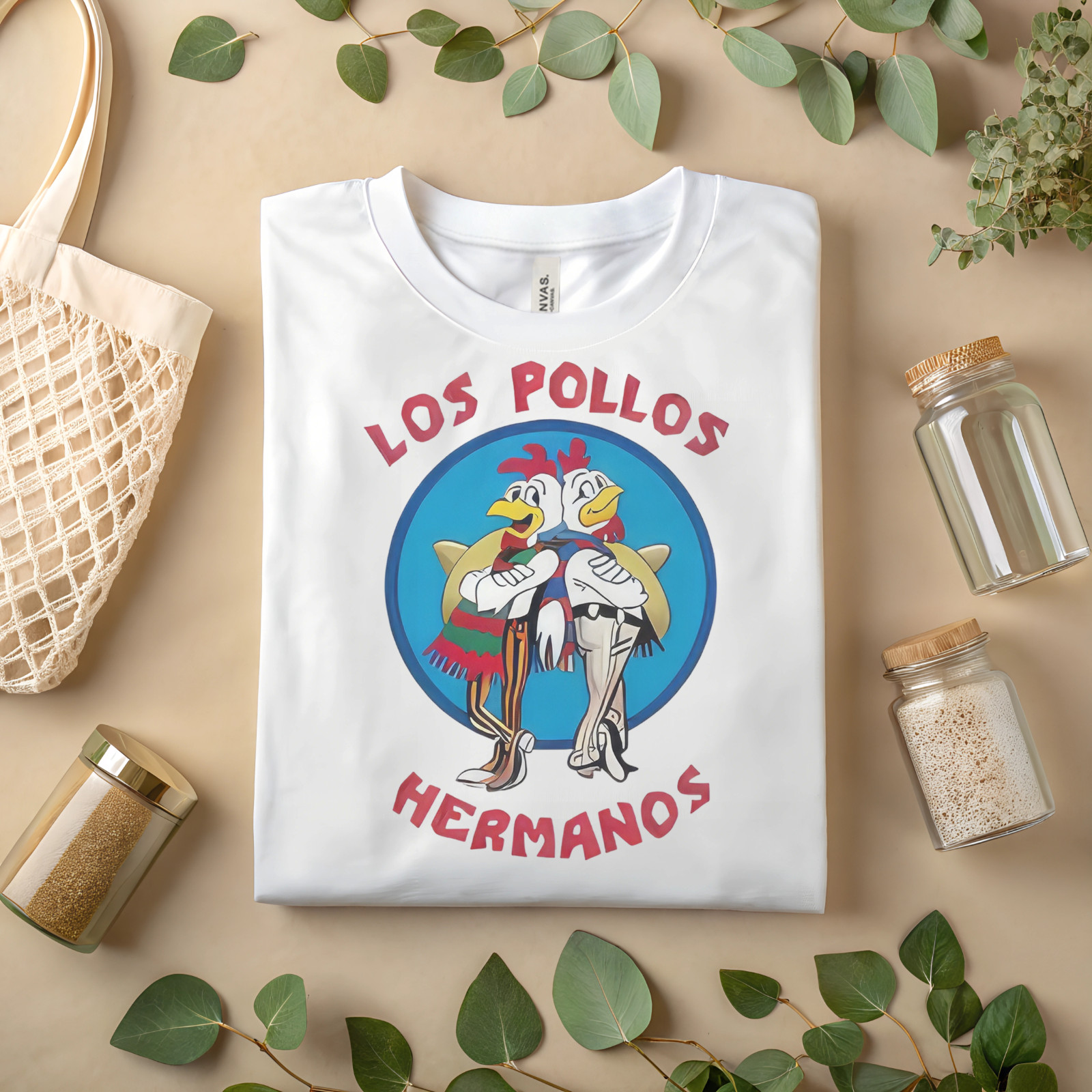 Los Pollos HermanosFunny Cartoon Chicken Brothers Mexican Style Graphic Tee A192
