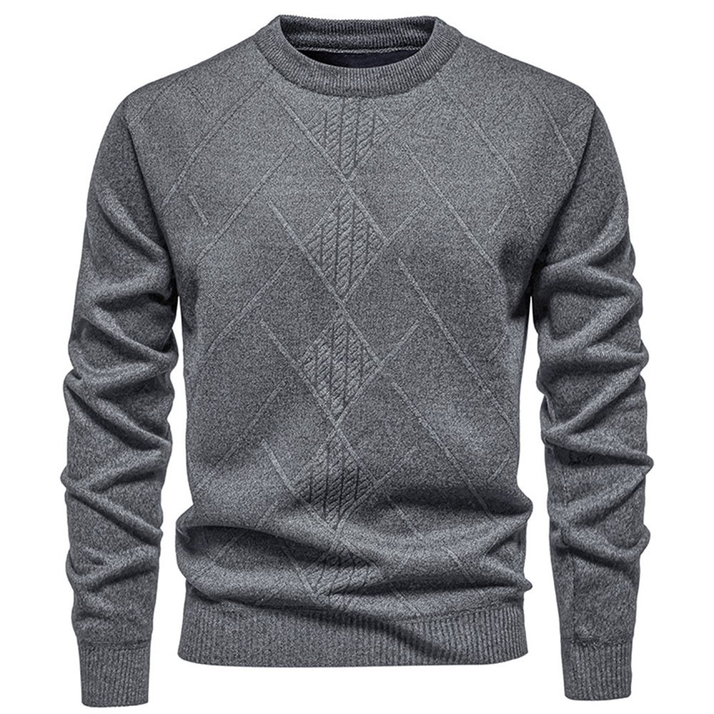 Trendy Solid Color Mens Sweater with Slight Stretch Perfect for Layering gallery