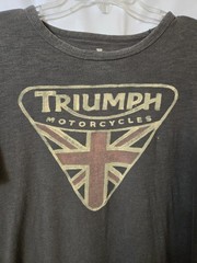 Triumph Motorcycles Union Jack Graphic Lucky Brand Charcoal Gray XL Tshirt