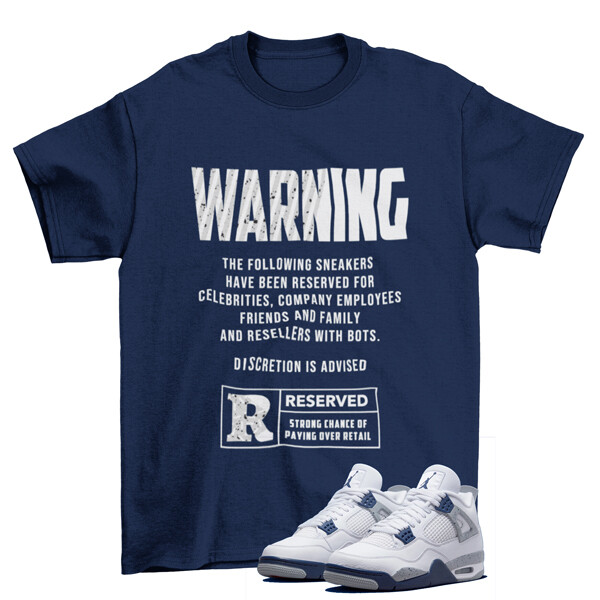 Reserved Midnight Navy Shirt to Match Jordan 4 Retro Midnight Navy / DH6927-140