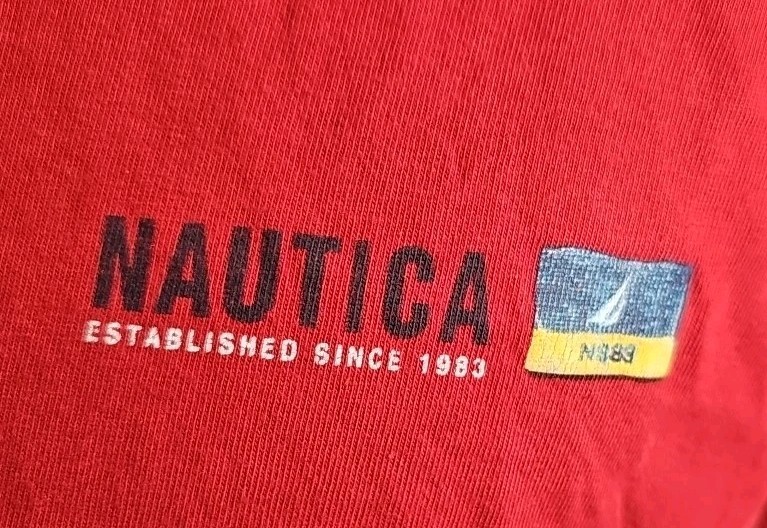 Vintage Nautica Long Sleeve Shirt Men's Size L Red Nautical Flags Made In Canada gallery