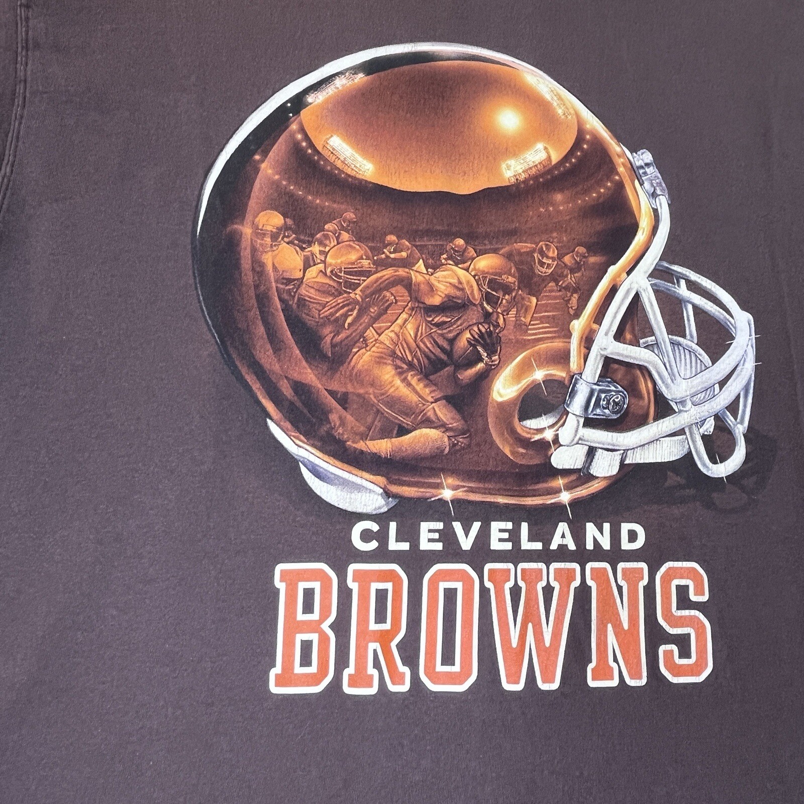 Cleveland Browns T Shirt Vintage 90s Helmet Logo Brown Mens XL? See Measurements gallery