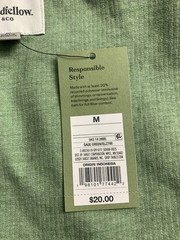 Goodfellow & Co Mens Ribbed Henley Long Sleeve Shirt Sage Green Size Medium