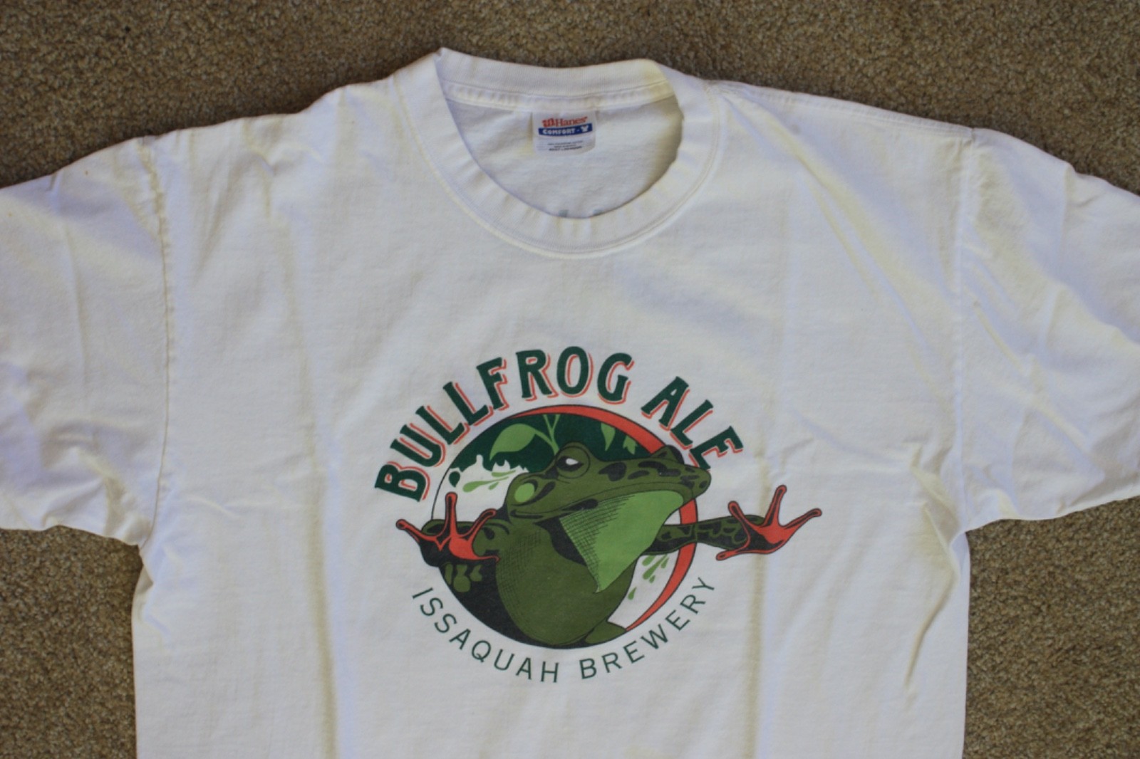 Bullfrog Ale Issaquah Brewery Hanes Short Sleeves Cotton Adult L gallery