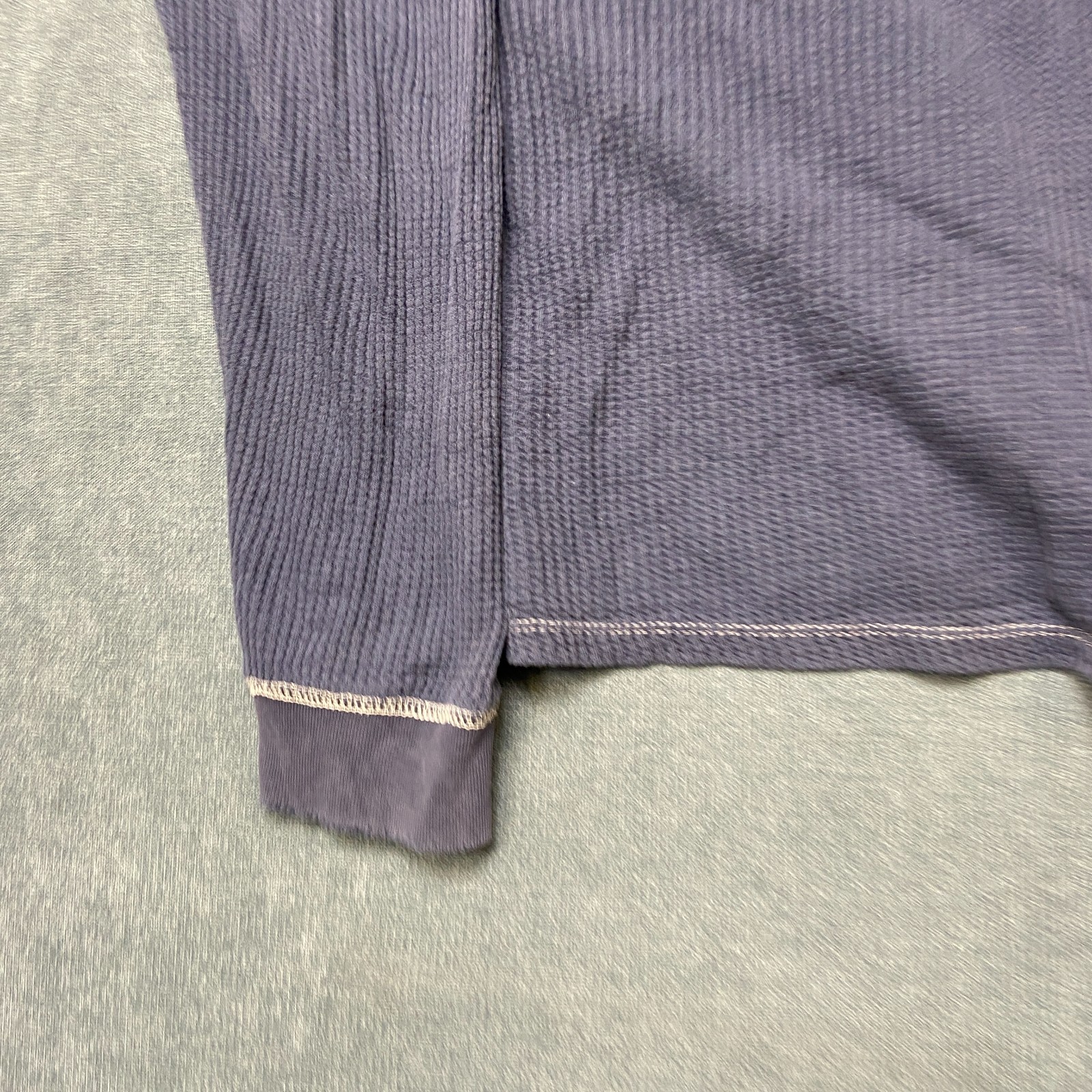 Vans Shirt Mens Medium Navy Blue Waffle-Knit Long Sleeve Round Neck Thermal Tee gallery