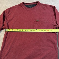 Pendleton Men’s Long Sleeve Deschutes Pocket Tee Size M 100% Cotton Maroon Red