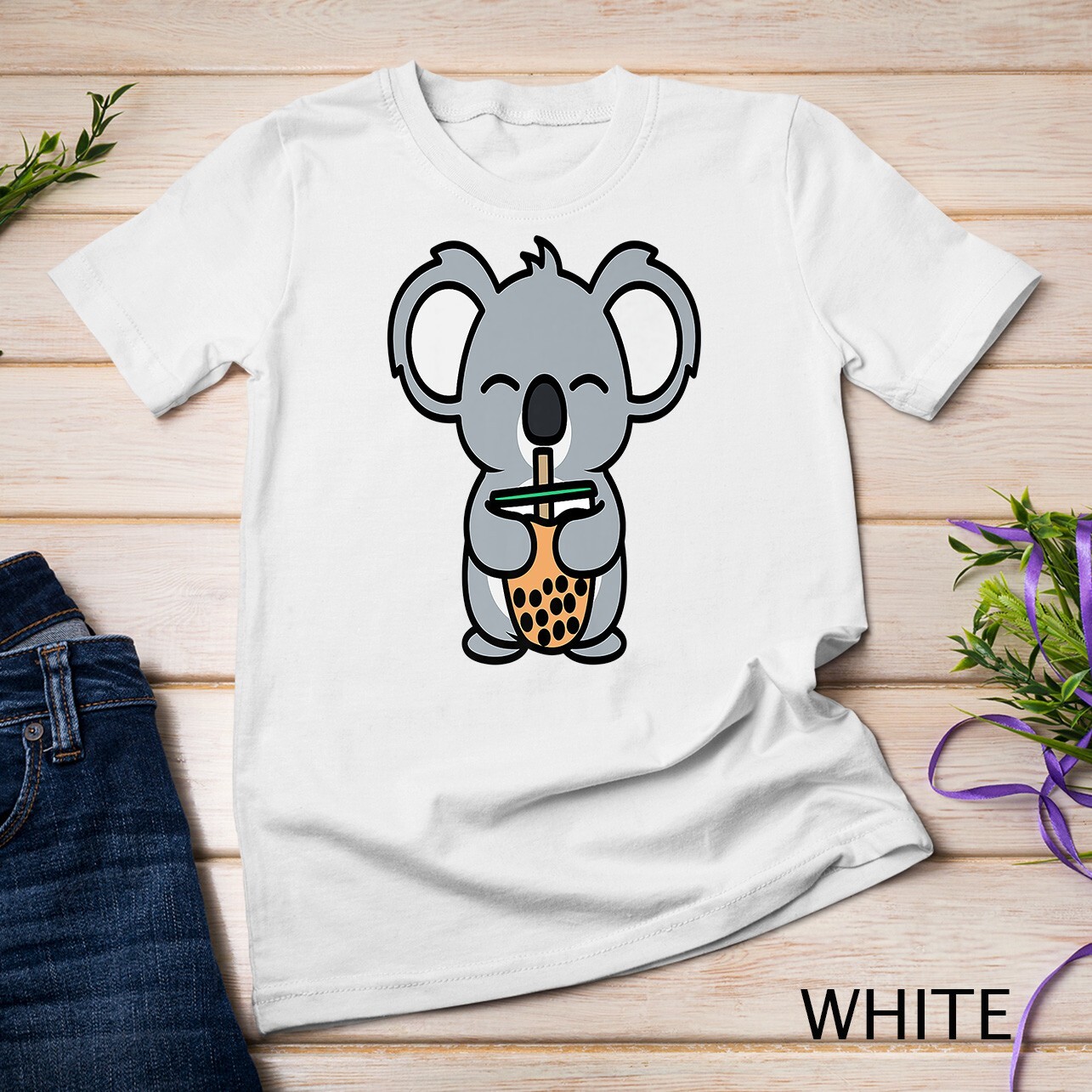 Kawaii Koala Bear Bubble Tea Drink Koala Loves Boba Tea Premium Unisex T-shirt gallery