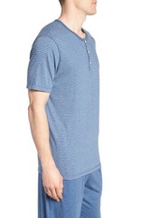 Daniel Buchler Men’s Pima Cotton & Modal Striped Lounge Henley, Medium or XL
