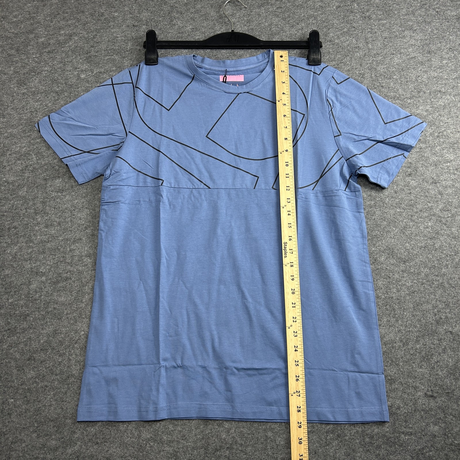 Lafranke Shirt Men's Large, Geometric Graphic Tee Polyester Cotton Modern Casual gallery