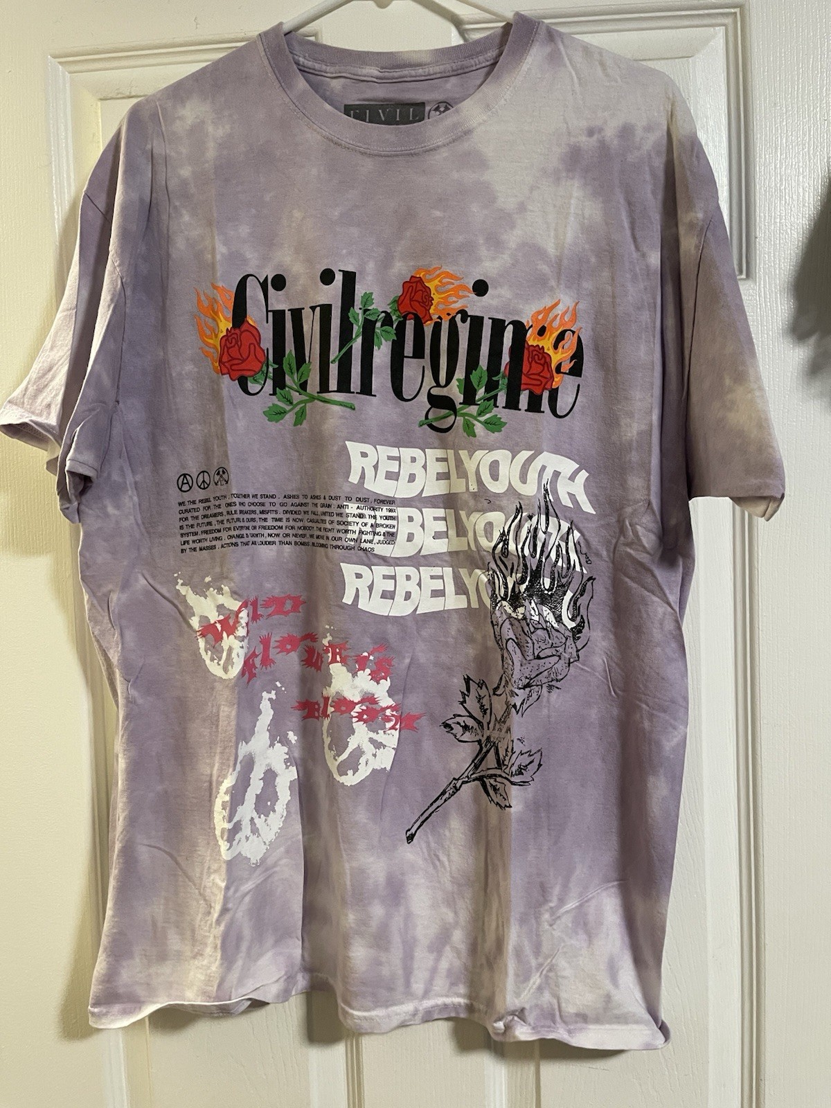 Civil Regime Purple Tie Die Large Shirt Short Sleeve Graphics Pacsun Men’s l