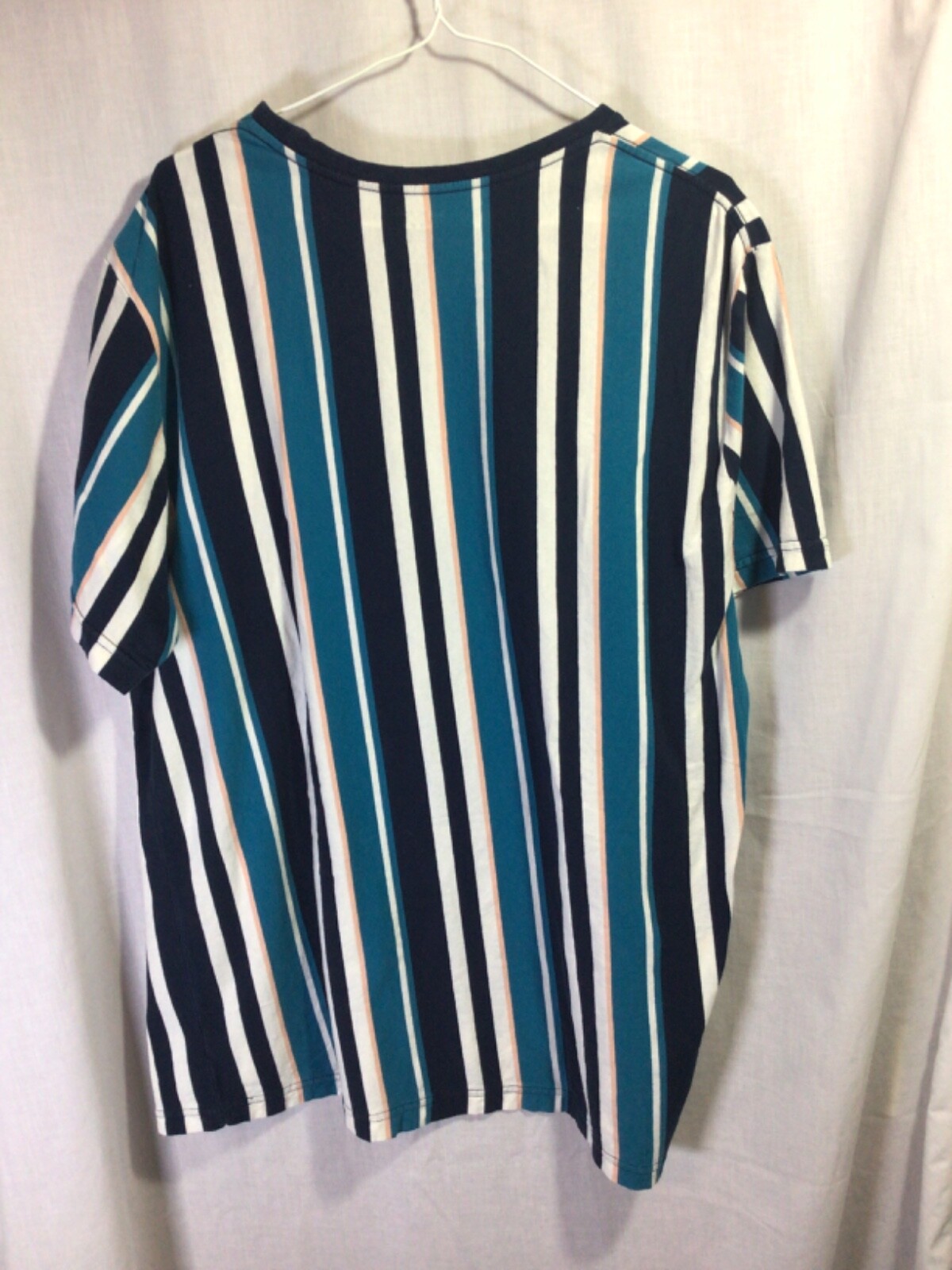 Brooklyn Blue Striped XL Cotton Embroidered T Shirt T13 gallery