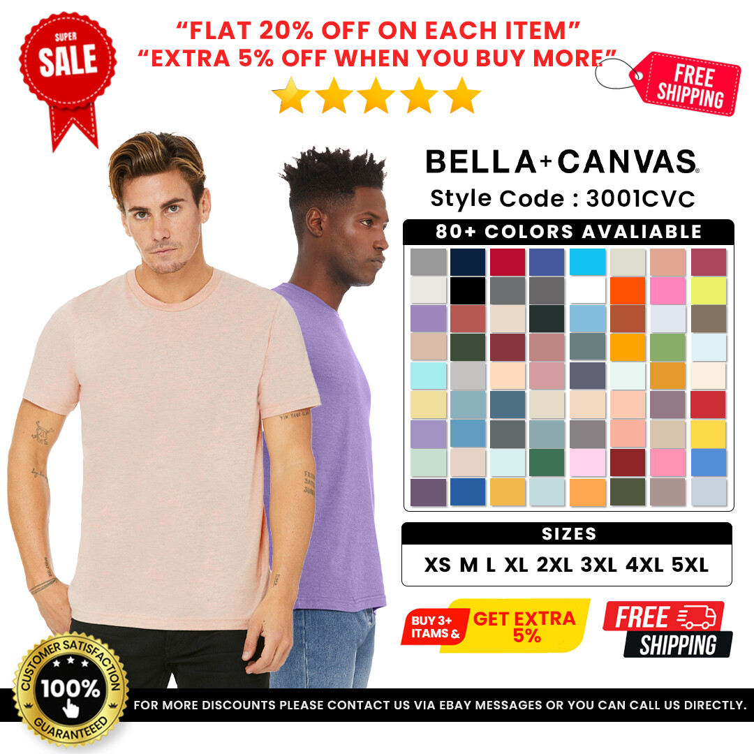 Bella + Canvas 3001CVC Unisex CVC T Shirt Retail Fit Heather Stylish Tee T-Shirt gallery