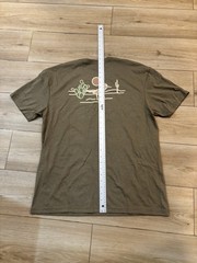Poncho Outdoors Brown Olive Crew Neck Camp Travel Surf Fish T Shirt Large L
