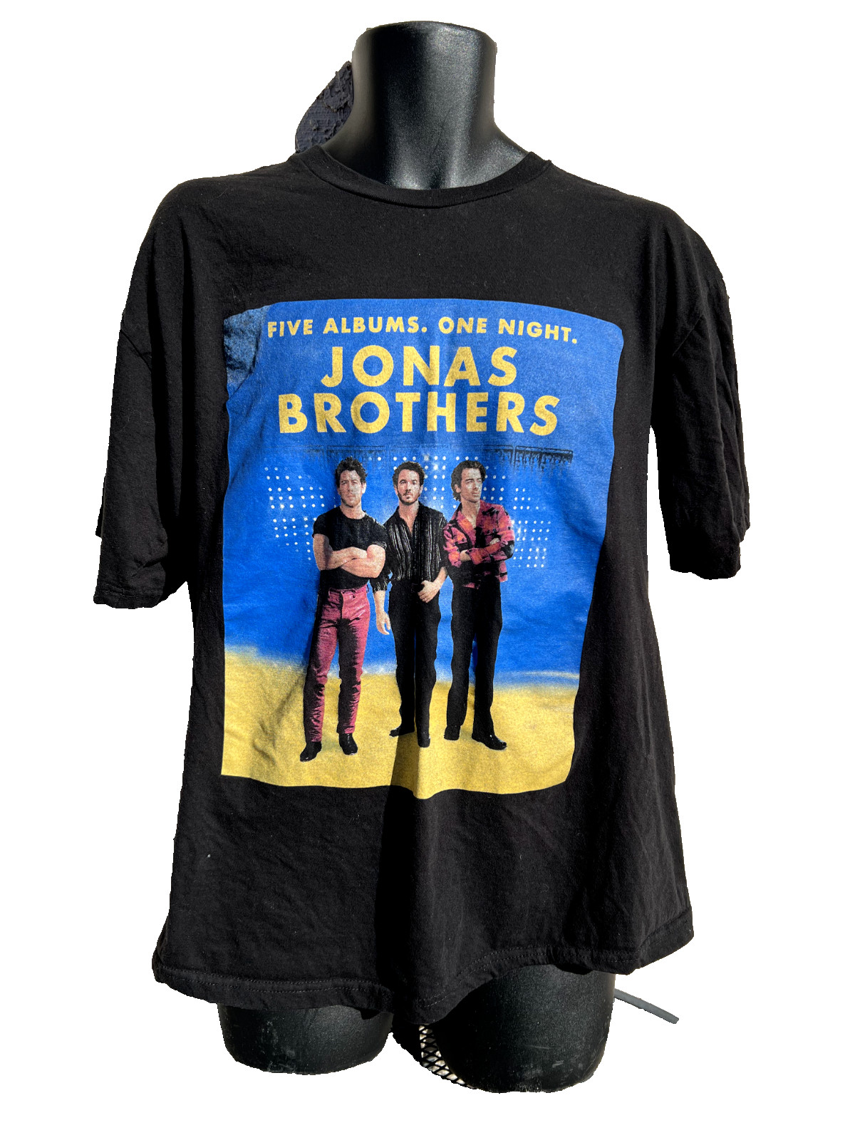 Jonas Brothers Concert T Shirt Five Albums One Night 2023 Black 2 Sided Size XL