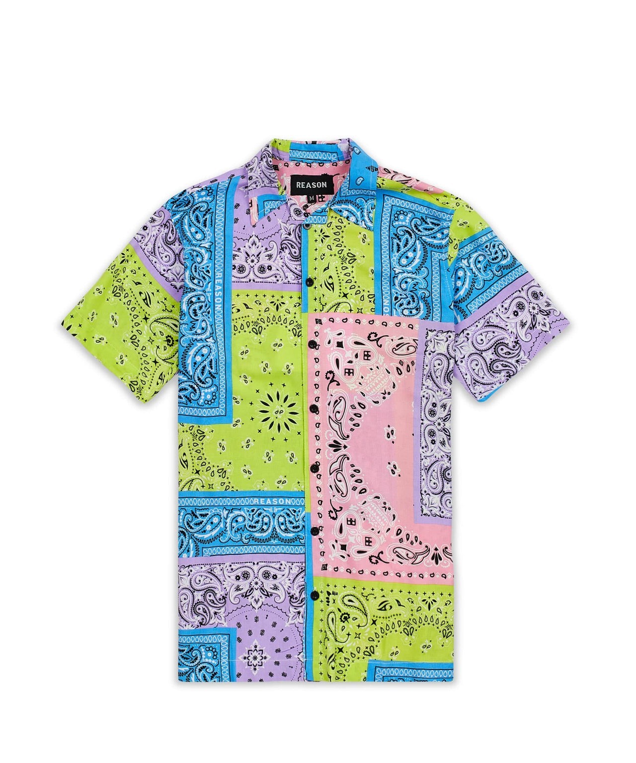 New Bandana Paisley Print West Coast Inspired Short Sleeve Shirt Men’s Large